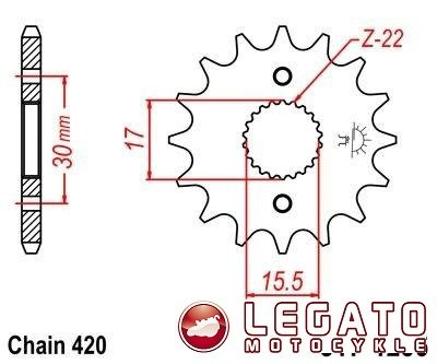 ZĘBATKA NAPĘDOWA JT PRZÓD (420)