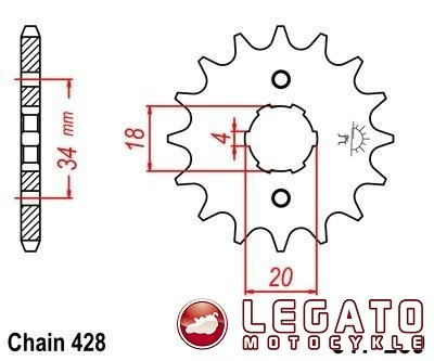 ZĘBATKA NAPĘDOWA JT PRZÓD (428)