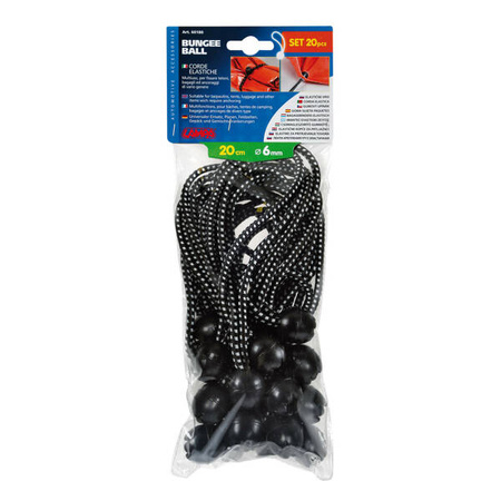 60180 Pružné šňůry Bungee ball, sada 20 ks. - 20 cm - Ø 6 mm