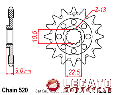 ZĘBATKA NAPĘDOWA JT PRZÓD SELF CLEANING (520)