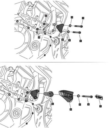 Crash pady PUIG do Honda CB750 Hornet 2023-2025 (wersja PRO) Czarny (N) 21495N