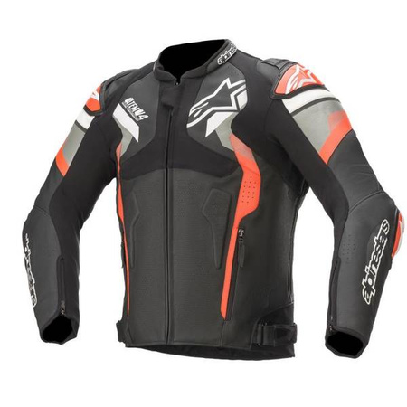 KURTKA SKÓRZANA ALPINESTARS ATEM V4 BLACK/MID GREY/FLUO RED