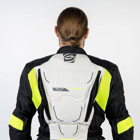 KURTKA TEKSTYLNA OZONE SAHARA BLACK/GREY/FLUO YELLOW