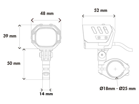 Dodatkowe reflektory NOVA LED (zestaw) z uniwersalnym zestawem montażowym, wiązką przewodów i włącznikiem