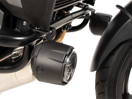 Adapter set black for original auxiliary headlights for combination with Hepco&Becker engine protection bar for Honda NT 1100 / DCT / ES (2025-)