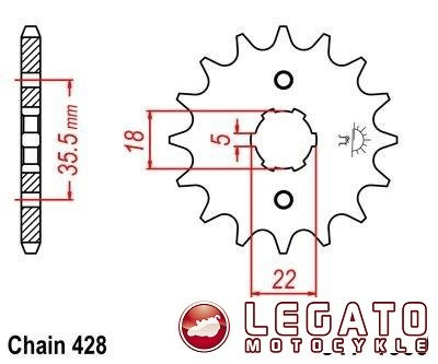 ZĘBATKA NAPĘDOWA JT PRZÓD (428)