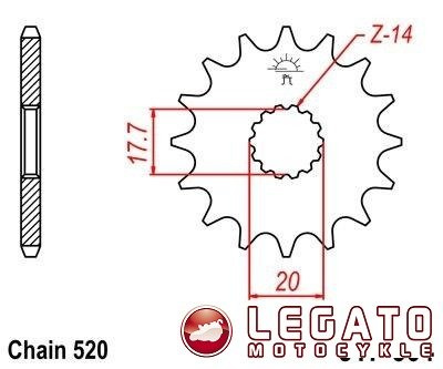 ZĘBATKA NAPĘDOWA JT PRZÓD (520)