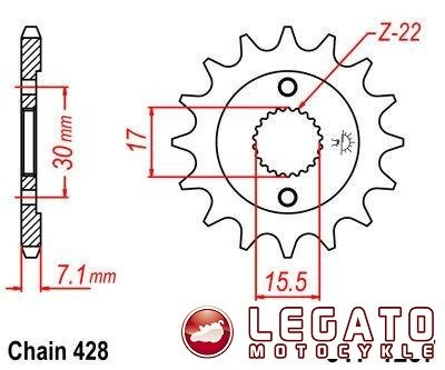 ZĘBATKA NAPĘDOWA JT PRZÓD