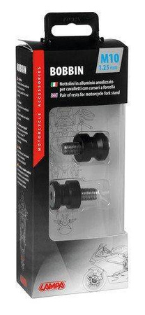 90641 Para rolek do stojaków motocyklowych - czarne 10x1,25 mm 