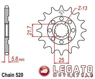 ZĘBATKA NAPĘDOWA JT PRZÓD