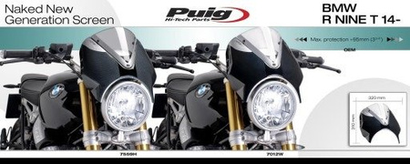 OWIEWKA PUIG RETROVISION DO BMW R NINE T 2014-2024 LEKKO PRZYCIEMNIANA
