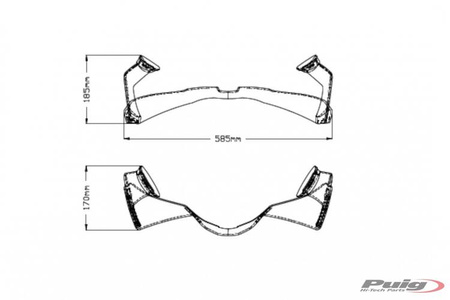 Przedni spoiler PUIG do Honda CBR1000RR-R 20-23 (wersja GP) Przezroczysty (W) 20508W