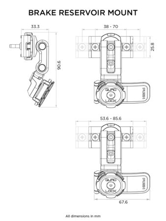 Podstawa mocowana na zbiorniczku hamulcowym Quad Lock® - V2