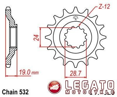 ZĘBATKA NAPĘDOWA JT PRZÓD