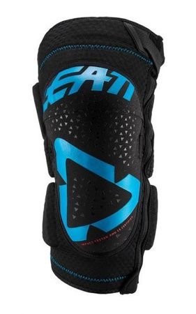 LEATT (2020) NAKOLANNIKI OCHRANIACZE KOLAN 3DF 5.0 ZIP KNEE GUARD BLACK KOLOR CZARNY/NIEBIESKI