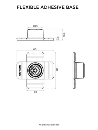 Elastyczna podstawa samoprzylepna Quad Lock® 360