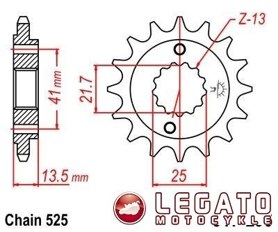 ZĘBATKA NAPĘDOWA JT PRZÓD (525)