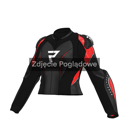 KURTKA MOTOCYKLOWA SKÓRZANA DAMSKA REBELHORN DIVA RS BLACK RED