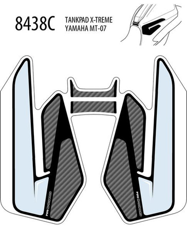 TANKPAD PUIG EXTREME DO MT-07 14-20 TRZYCZĘŚCIOWY