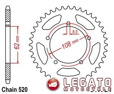 ZĘBATKA NAPĘDOWA JT TYŁ (520)