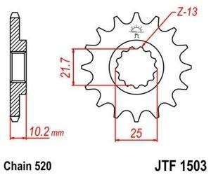 ZĘBATKA NAPĘDOWA JT PRZÓD