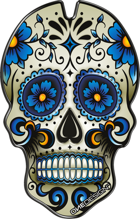 ONEDESIGN tankpad czaszka niebieska