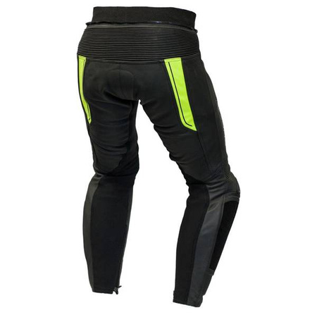 SPODNIE SKÓRZANE OZONE VOLT BLACK/FLO YELLOW