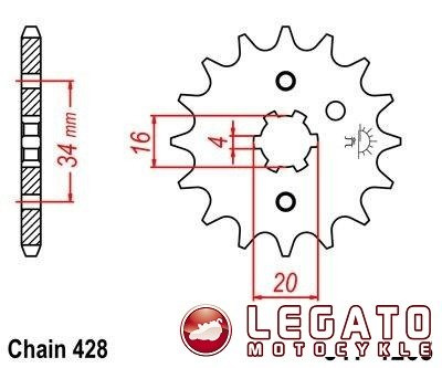 ZĘBATKA NAPĘDOWA JT PRZÓD (428)
