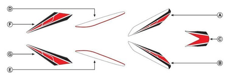 ZESTAW NAKLEJEK DO X-MAX 125/250 10-16 CZARNE 8424