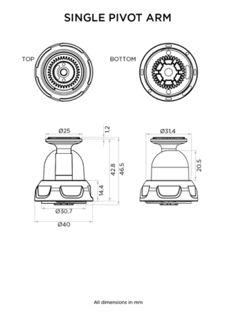 Ramię z zawiasem Quad Lock® 360