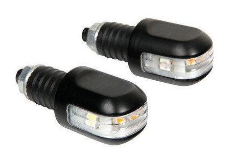90240 Świecące ciężarki kierownicy kierunkowskazy 12V czarne,17/23 mm