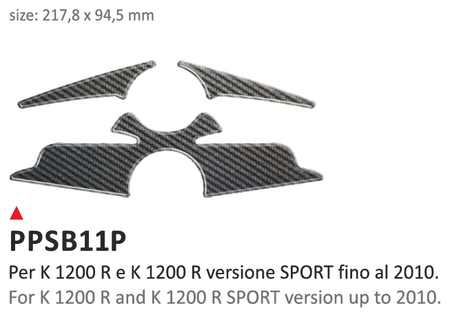 ONEDESIGN Naklejka na półkę kierownicy BMW K1200R/K1200R Sport wersja up to 2010