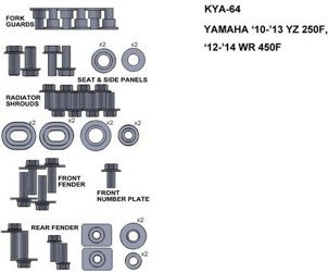 ZESTAW ŚRUB KEITI DO YAMAHA 10-13 YZ 250F 12-14 WR 450F