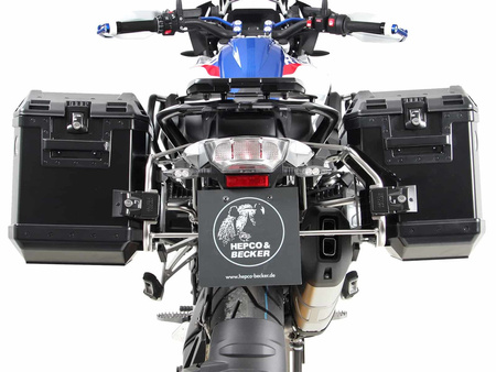 Sidecarrier Cutout stainless steel incl. Xplorer sideboxes silver for BMW R1250GS (2018-2023)