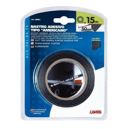 98881 Taśma klejąca - 50 mm x 15 m - Czarna 