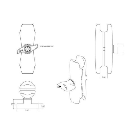 Ramię RAM® z podwójnym gniazdem - rozmiar D średni