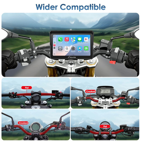 Carpuride W702S Pro | Uniwersalny CarPlay do motocykli z opcjonalnym systemem TPMS i uchwytem Plug-and-Play BM05