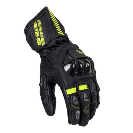 RĘKAWICE SKÓRZANE OZONE RS600 BLACK/FLUO YELLOW