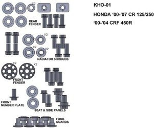 ZESTAW ŚRUB KEITI DO HONDY 00-07 CR 125/250 00-04 CRF 450R