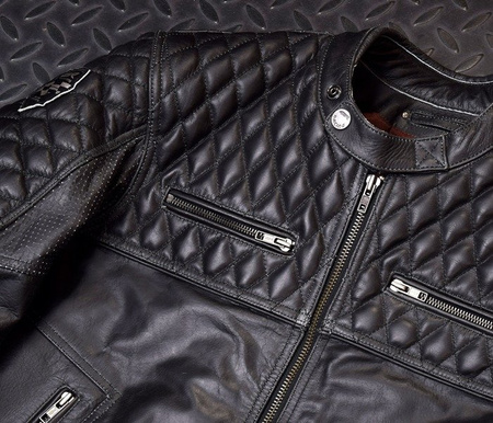 KURTKA MOTOCYKLOWA SKÓRZANA 4SR SCRAMBLER PETROLEUM