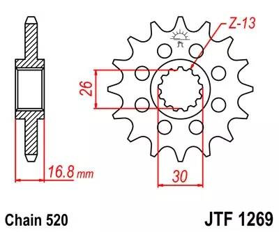 ZĘBATKA PRZEDNIA JT F1269-15, 15Z, ROZMIAR 520 RACING