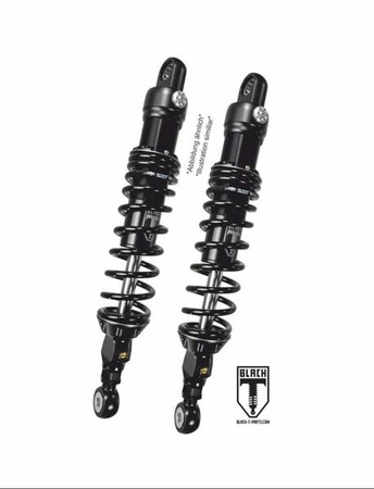 BLACK-T Twin-Shock Set Stage2 for Harley Davidson FLH / FLTR Road Glide / Road King / Street Glide 2015-2020 (length 12 inch)