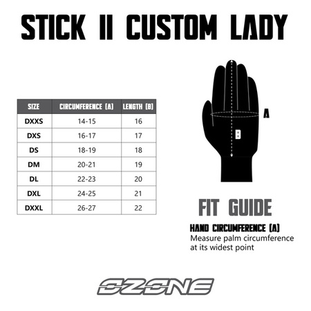 RĘKAWICE SKÓRZANE OZONE STICK CUSTOM II LADY BLACK