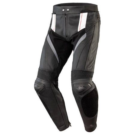 SPODNIE SKÓRZANE OZONE VOLT BLACK/WHITE