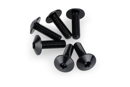 Anodyzowane śrubki PUIG do szyb i owiewek (M6x20, 6 szt.) Czarny (N) 21764N