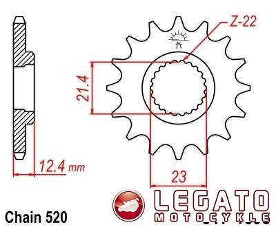ZĘBATKA NAPĘDOWA JT PRZÓD (520)