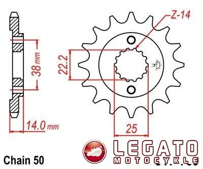 ZĘBATKA NAPĘDOWA JT PRZÓD (530)