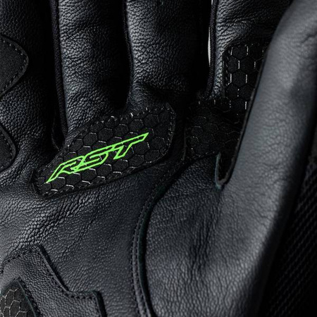 RĘKAWICE SKÓRZANE RST S1 MESH CE BLACK/GREY/NEON GREEN S (3182)