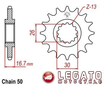 ZĘBATKA NAPĘDOWA JT PRZÓD (530)