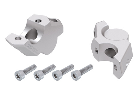 Handlebar riser with offset 30 mm high, 25 mm back, silver for BMW F 900 R (2025-)